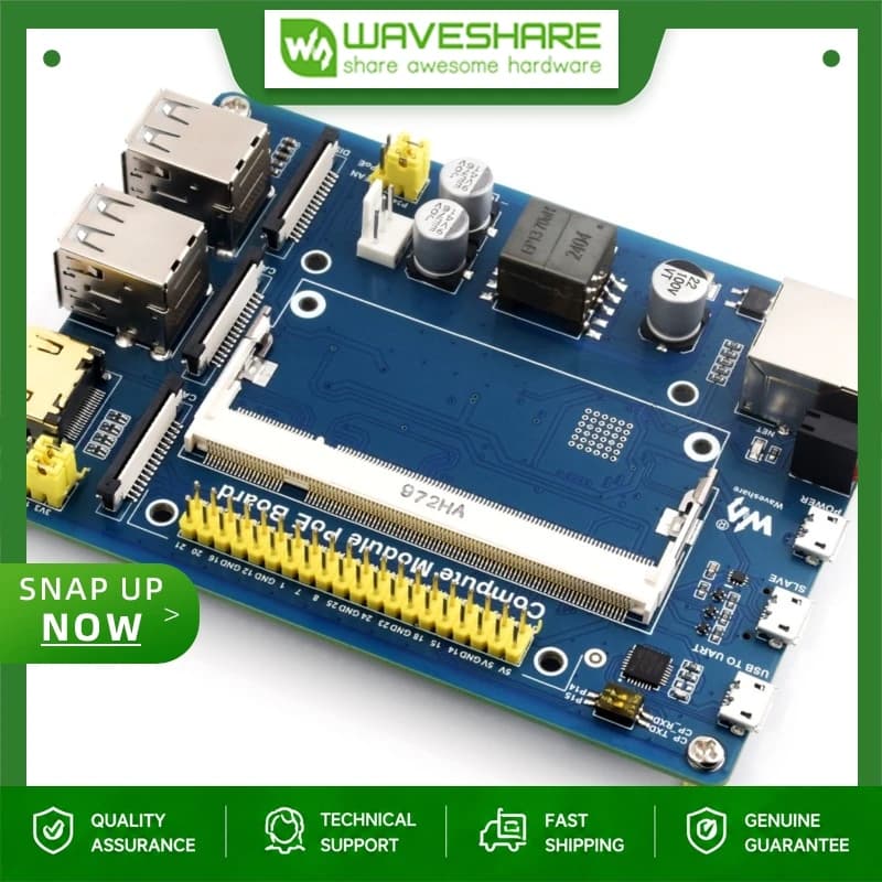 Scheda IO Waveshare CM4S CM3 per Modulo di Calcolo, Scheda di Espansione Composita PoE per Raspberry Pi
