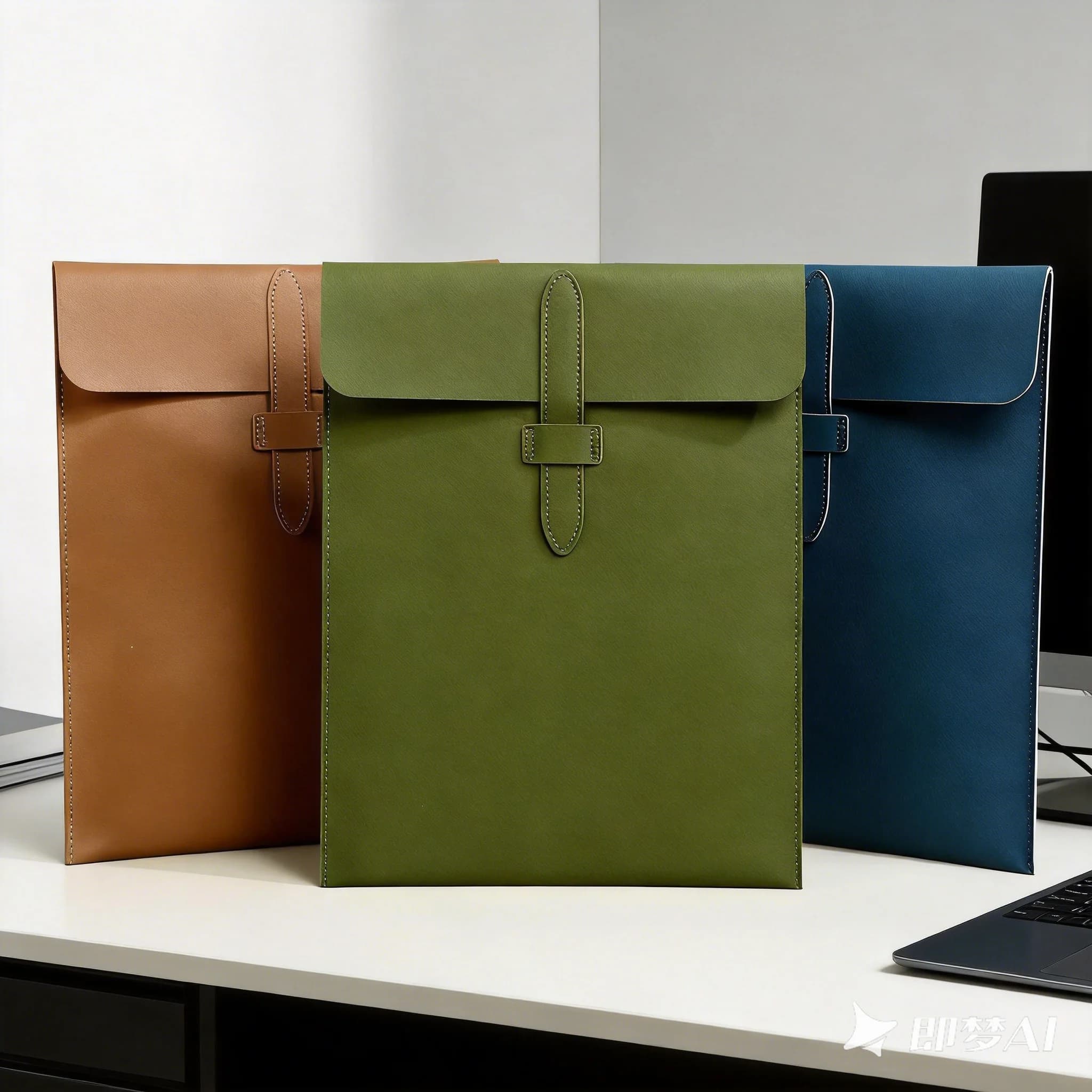 Vertical A4 PU File Folder, Litchi Grain Waterproof Document Bag, Large Capacity Business Office Paper Storage Envelope