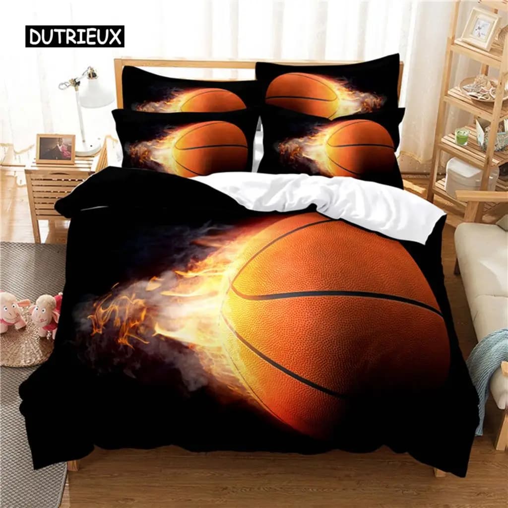 Set di Biancheria da Letto Sportiva, Copripiumino con Stampa Digitale 3D, Set Lenzuola Queen Size, Design alla Moda