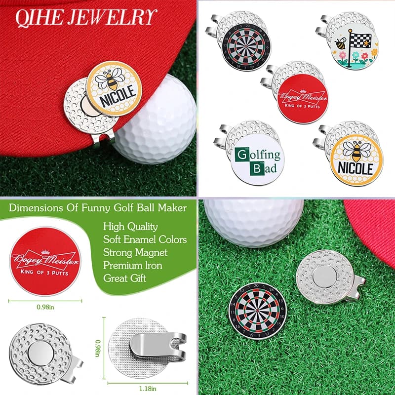 Bersaglio per freccette creativo Bogey Meister Golf Ball Cap Clip Marker con clip magnetica per cappello da baseball da golf Distintivi Divertenti regali per golfisti sportivi