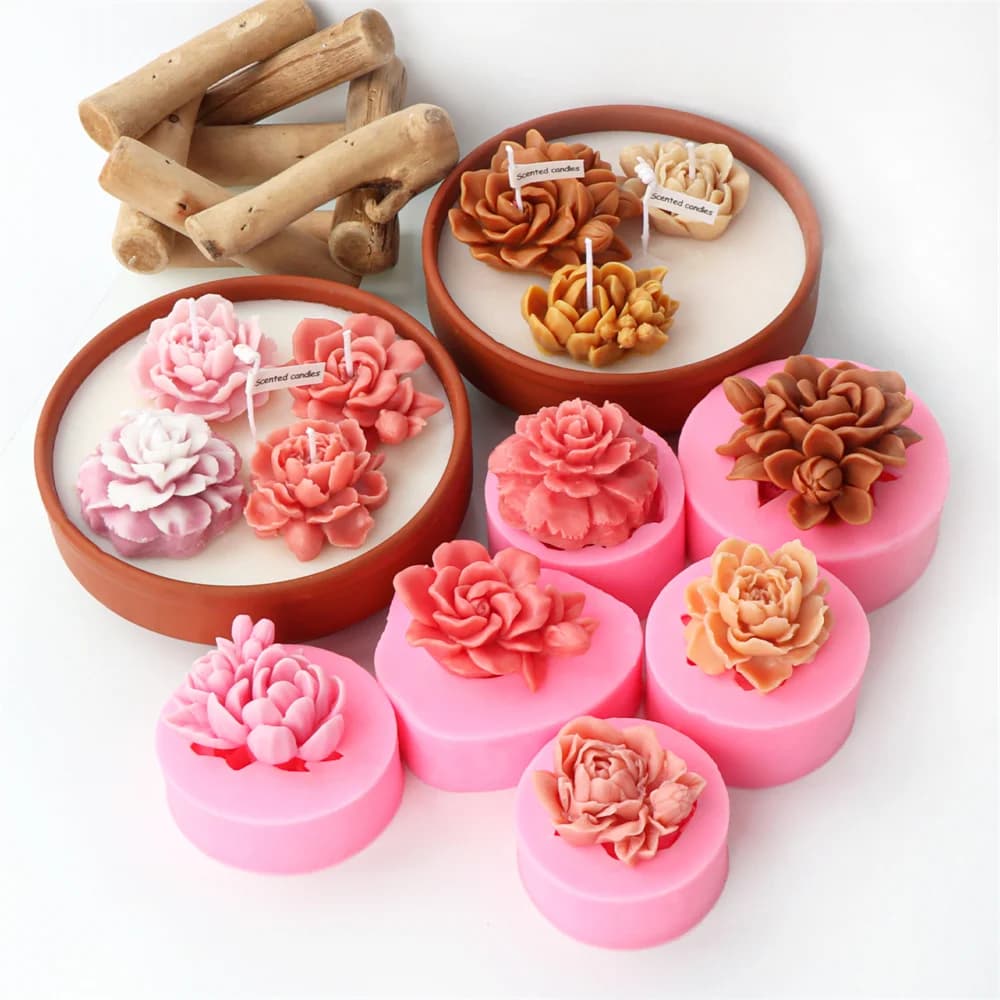 Gardenia Flower Candle Silicone Mold DIY Jasmine Carnation Scented Gypsum Soap Epoxy Resin Mould Home Decor Tool Handmade Gifts