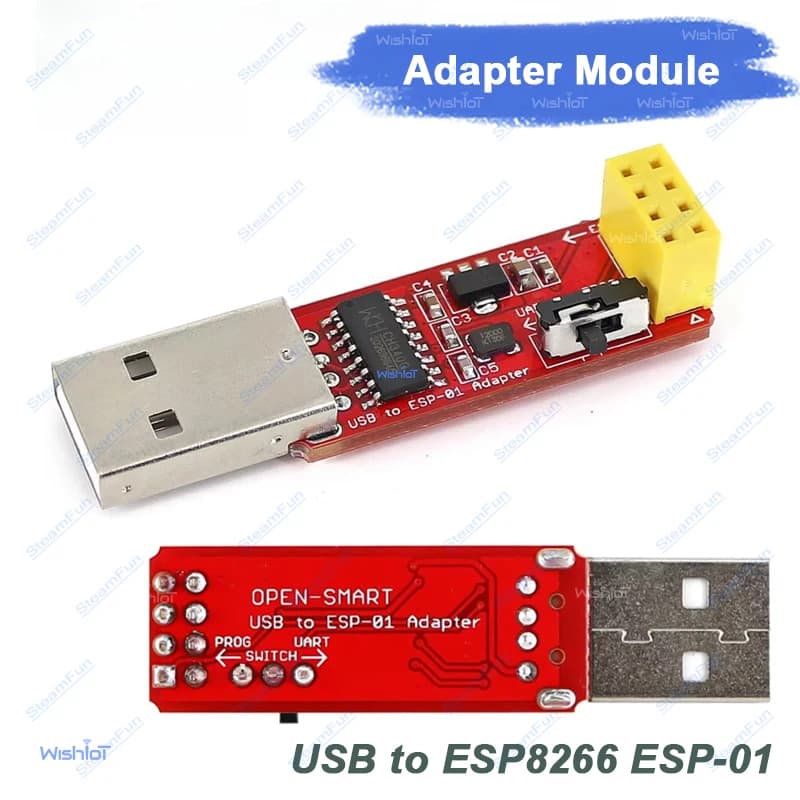Modulo Adattatore WiFi USB a ESP8266 ESP-01 con CH340G - Convertitore Seriale per Progetti IoT Arduino e Programmazione Wireless