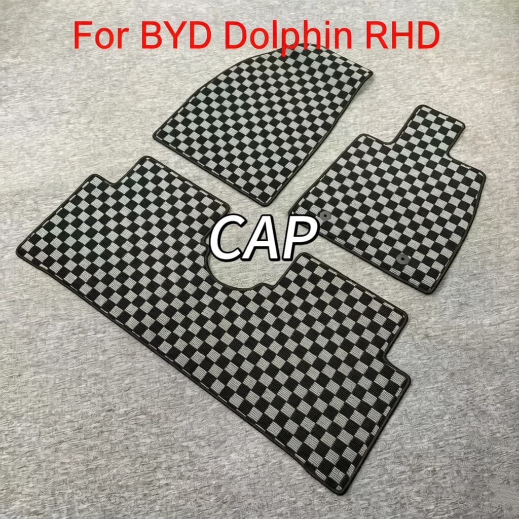 Tappetini Auto Personalizzati per BYD Dolphin RHD, Velluto Pressato Premium, Protezione per Tutte le Stagioni, Accessori Interni Auto su Misura