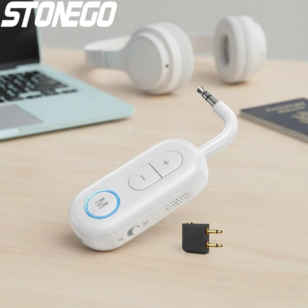 Trasmettitore e Ricevitore Audio Bluetooth 5.3 Wireless 2-in-1, Adattatore per TV, Auto, Altoparlanti e Cuffie