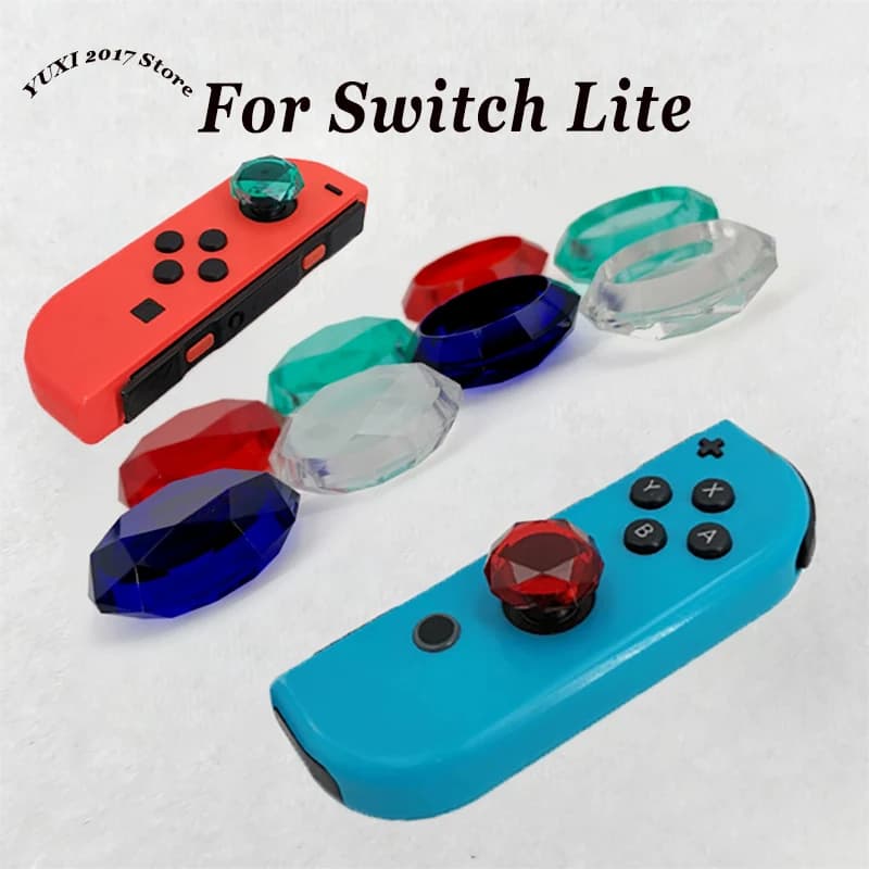 2 pezzi di cristallo Joystick Thumb Grip Cover Case Analogico Stick Caps per Switch Lite Controller Thumbsticks Accessori di ricambio