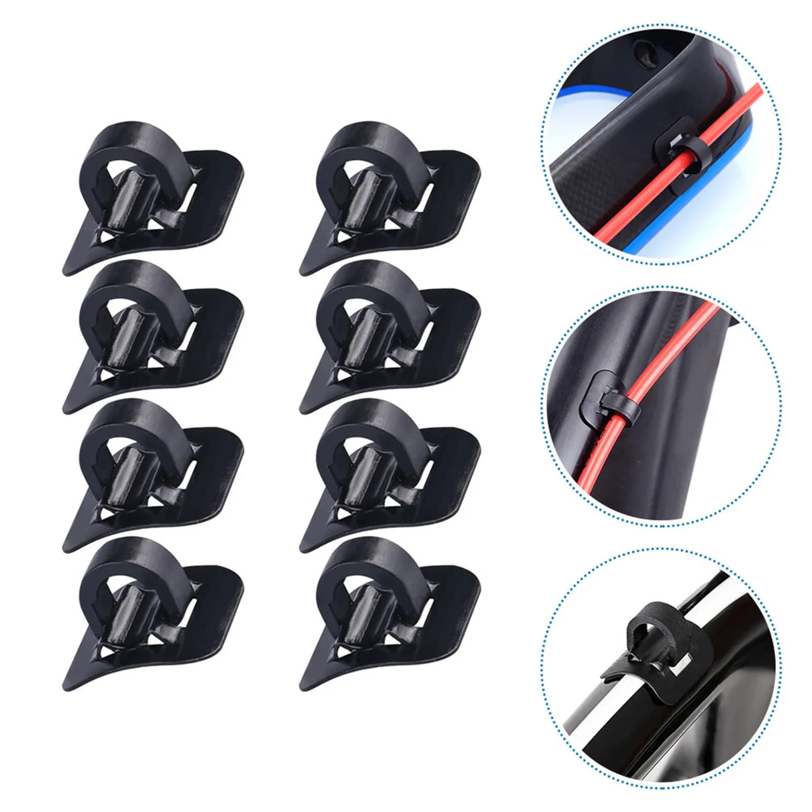16 Pezzi Clip per Cavi Bici in Lega di Alluminio, Morsetti a C per Cavi Freno, Gestione Cavi per Bici da Strada e Mountain Bike