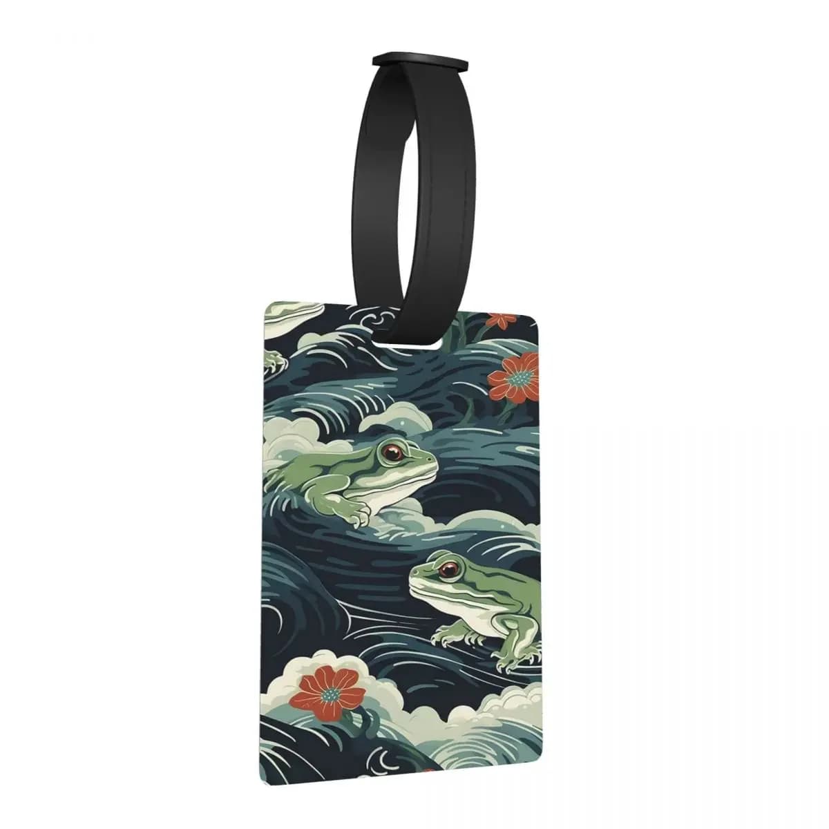 Wave stile giapponese modello rana etichette per bagagli accessori per valigie viaggio carino bagaglio imbarco etichetta porta etichette ID nome indirizzo