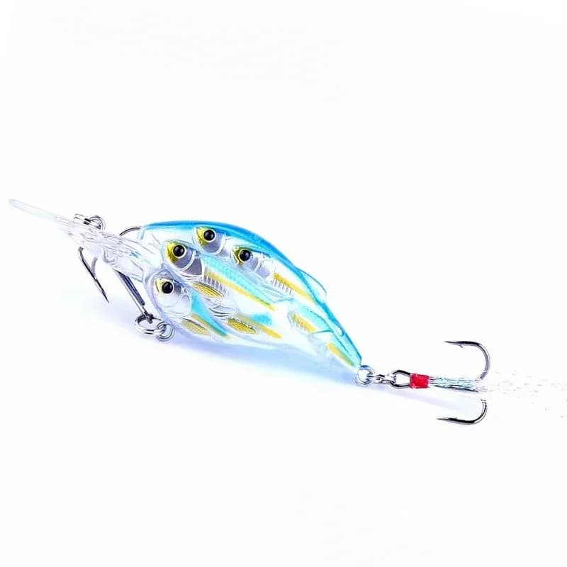 7.5 CM/9G Nuovo Plastica ABS Imitazione Swarming Richiamo Piuma Gancio Artificiale Esca Finta Lunga Casting Pesca in Mare Galleggiante Esca Dura
