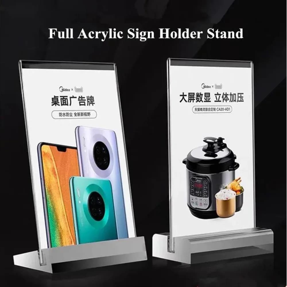 A5 148X210mm Transparent Plastic Table Menu Stand Exhibitor Acrylic Document Holder Poster Frames for Table Photo