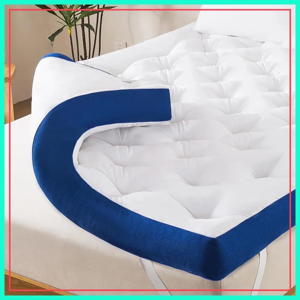Topper Materasso in Memory Foam da 5 Pollici Queen per il Mal di Schiena, Imbottitura Morbida e Traspirante, Pillow Top Spesso e Supportivo