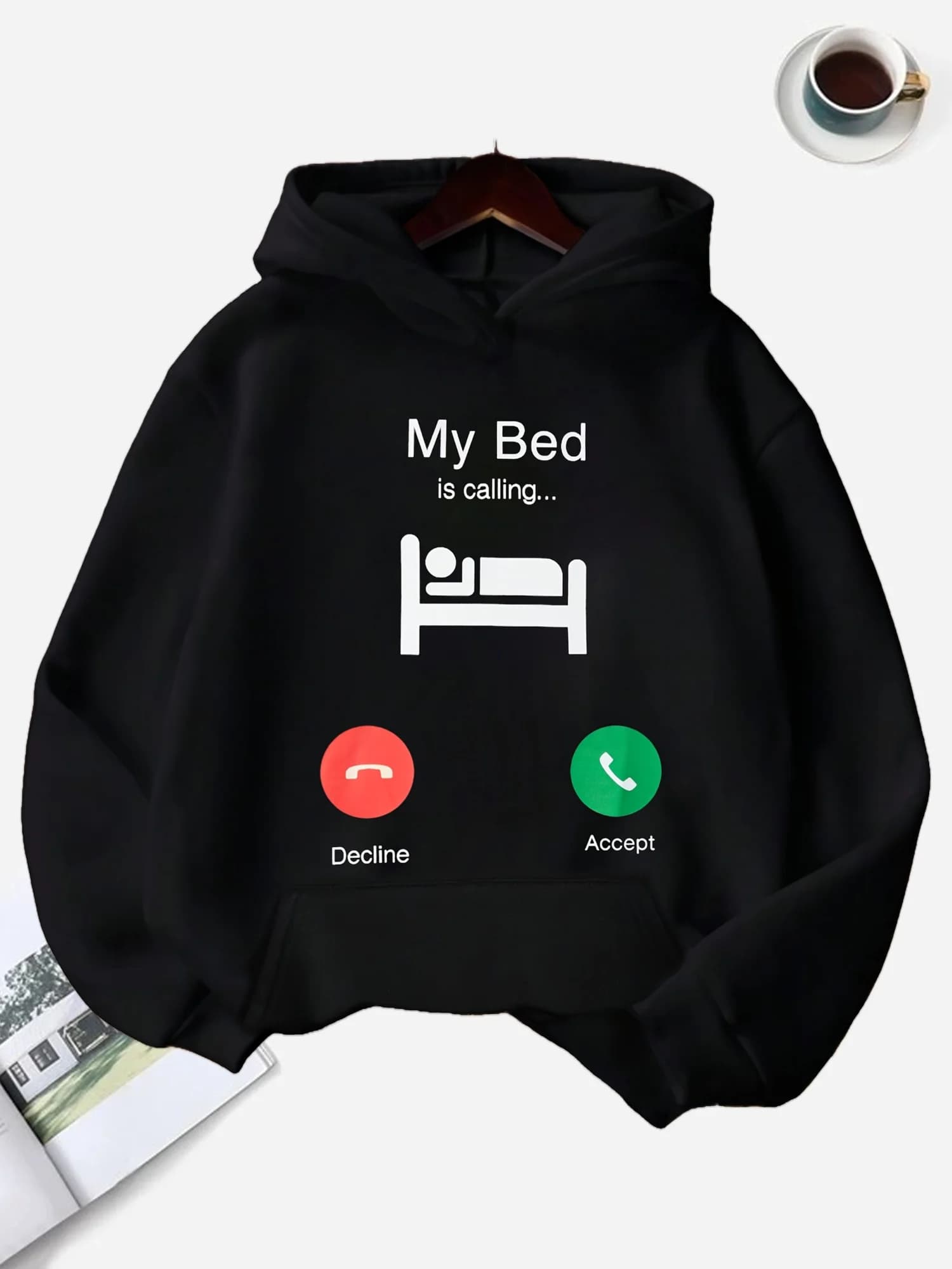 MY BED Exquisite Pattern Swinging Kangaroo Pocket Women's Casual Hoodie Hoodie Fashion Casual HipHop Sweatshirt Harajuku Unisex