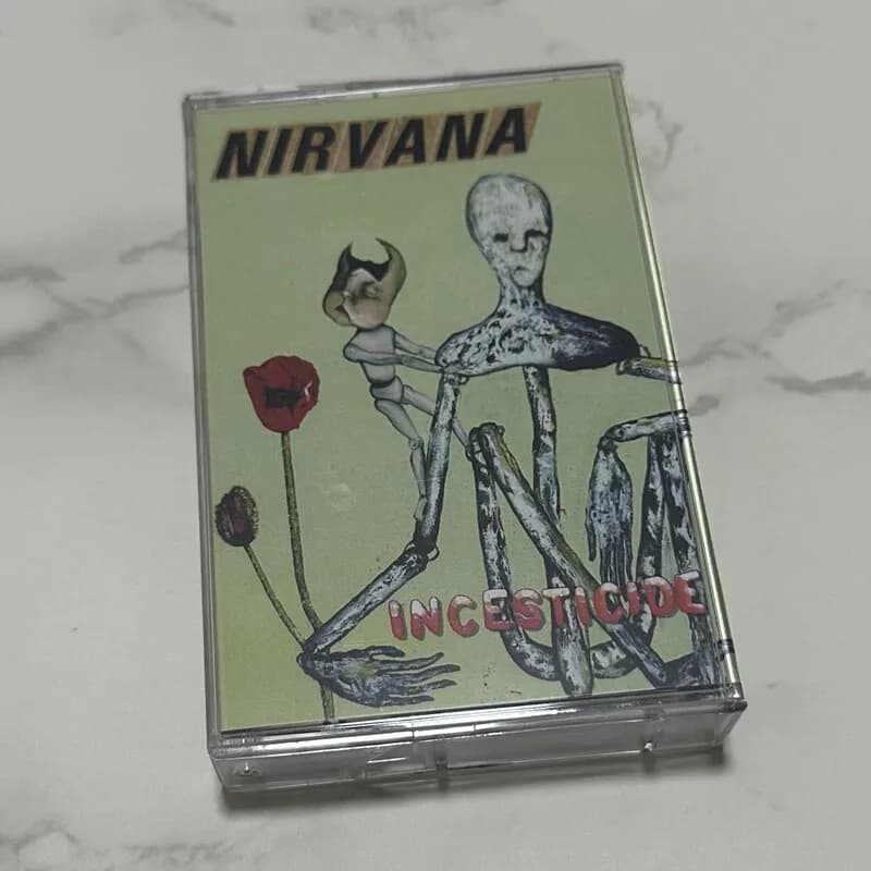 Nirvana Incesticide Grunge Rock Retro Cassetta Audio con Libretto di Testi, Cassetta Audio da Collezione Anni '90
