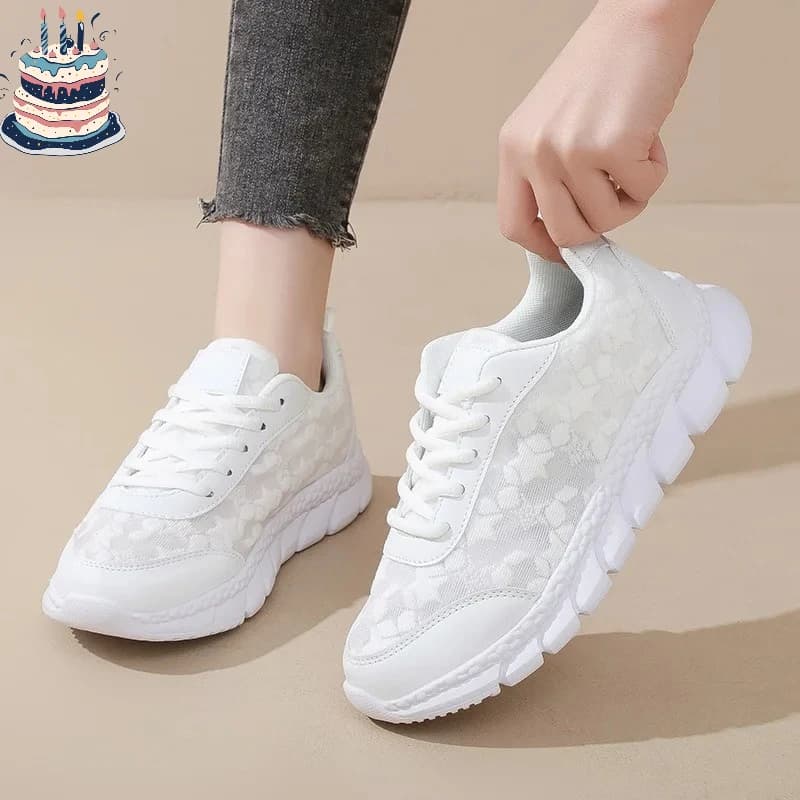 Nuove scarpe sportive casual con suole morbide, scarpe da corsa leggere, scarpe in rete traspiranti alla moda