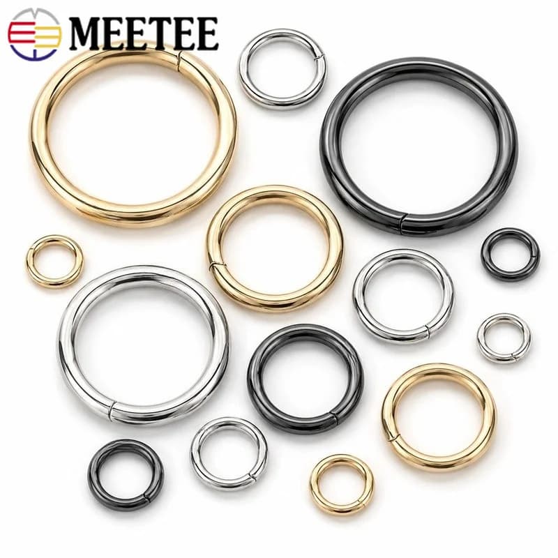 10/20pcs 20-50mm Metal O Ring Buckle Circle Connector Hook for Bag Strap Belt Dog Collar Webbing DIY Craft Clasp Accessories Kit
