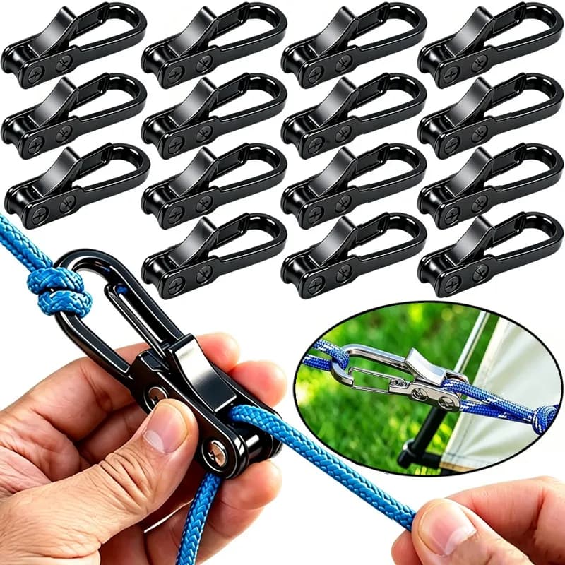 Heavy-Duty Self Locking Rope Tensioner Retractable Cord Roller Tightening Tool for Camping Tent Truck Cargo Securing Fastener