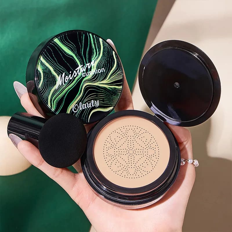 Cuscino d'aria a forma di fungo, fondotinta CC Cream idratante e correttore, trucco waterproof a lunga tenuta, effetto nude.