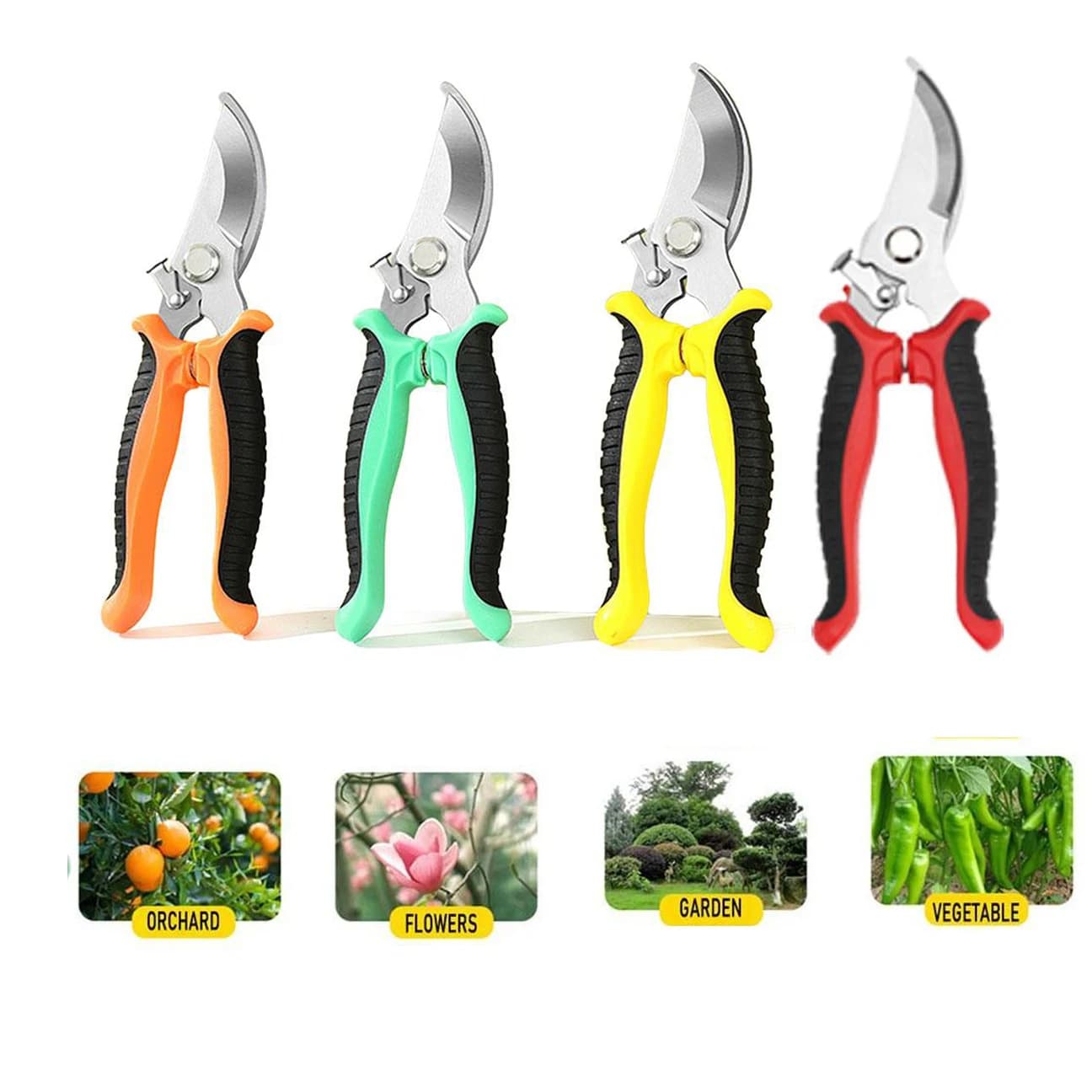 Forbici da Giardinaggio in Acciaio Inox per Potatura Rami, Alberi da Frutto, Fiori, Forbici da Potatura Sicure per Uso Domestico e Cesoie per Piante