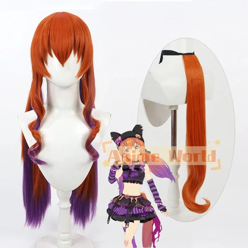 Parrucca cosplay Anime Pretty Derby Mayano Top Gun, accessori per feste di carnevale di Halloween, capelli sintetici in fibra resistente al calore + cappuccio per parrucca