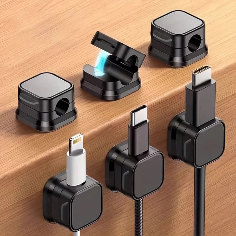6 pezzi supporto per organizer per cavi magnetici clip per cavi nascosti da tavolo gadget riutilizzabili per riporre cavi per la gestione dei cavi dell'home office
