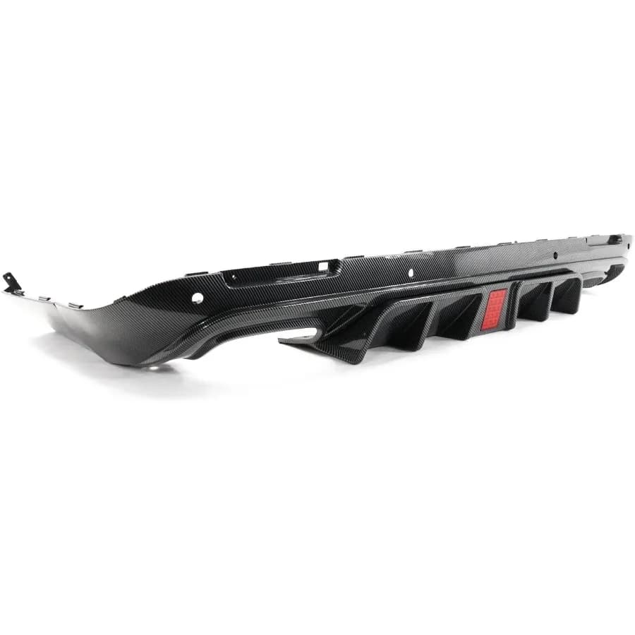 Diffusore posteriore con luce compatibile con Dodge Challenger IKON V6 20152023 Stile Fibra di carbonio Stampa PP Diffusore labbro paraurti posteriore