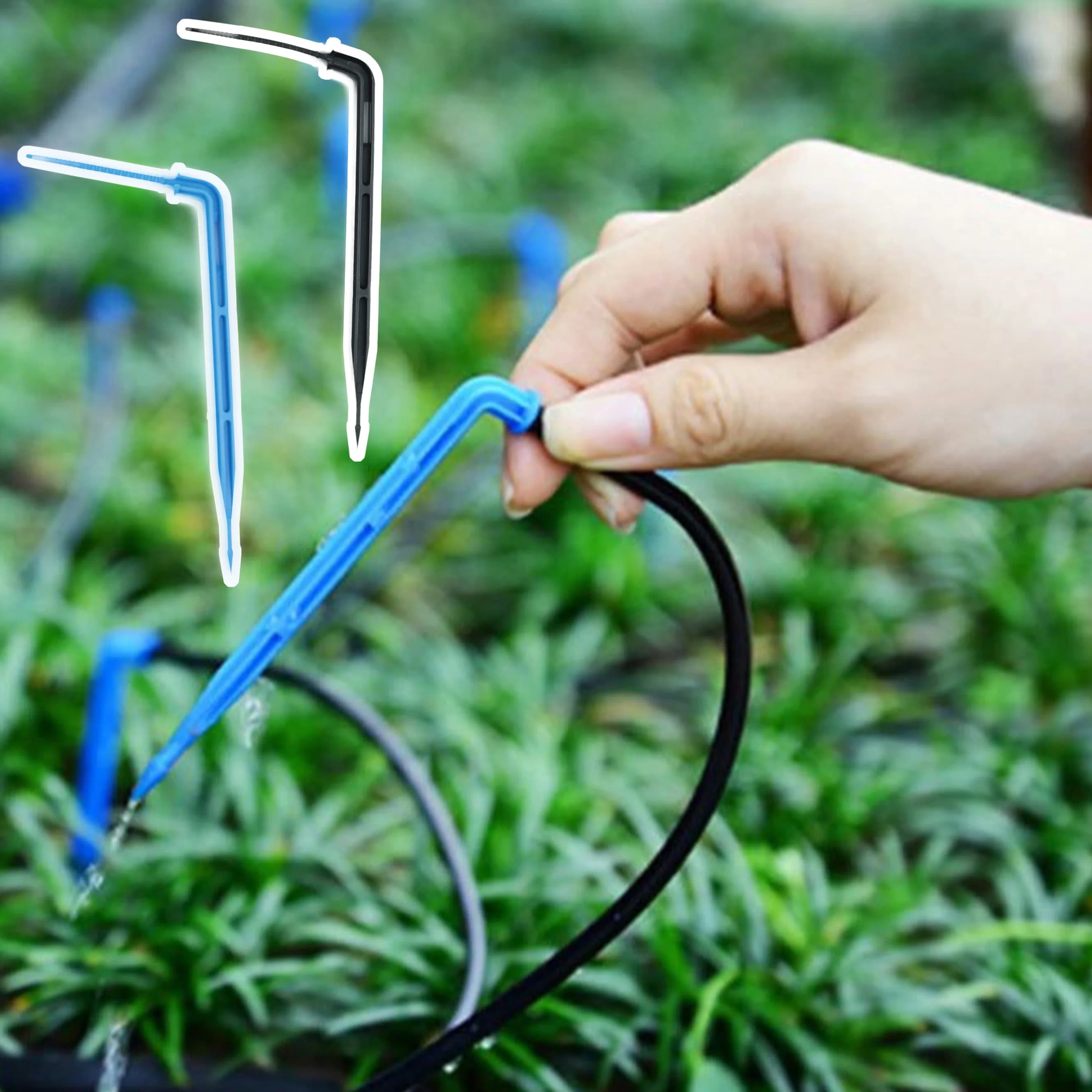 1000 pezzi 3/5mm freccia curva fiore irrigazione tubo gocciolatore iniettore per giardino e fattoria accessori per irrigazione serra fai da te
