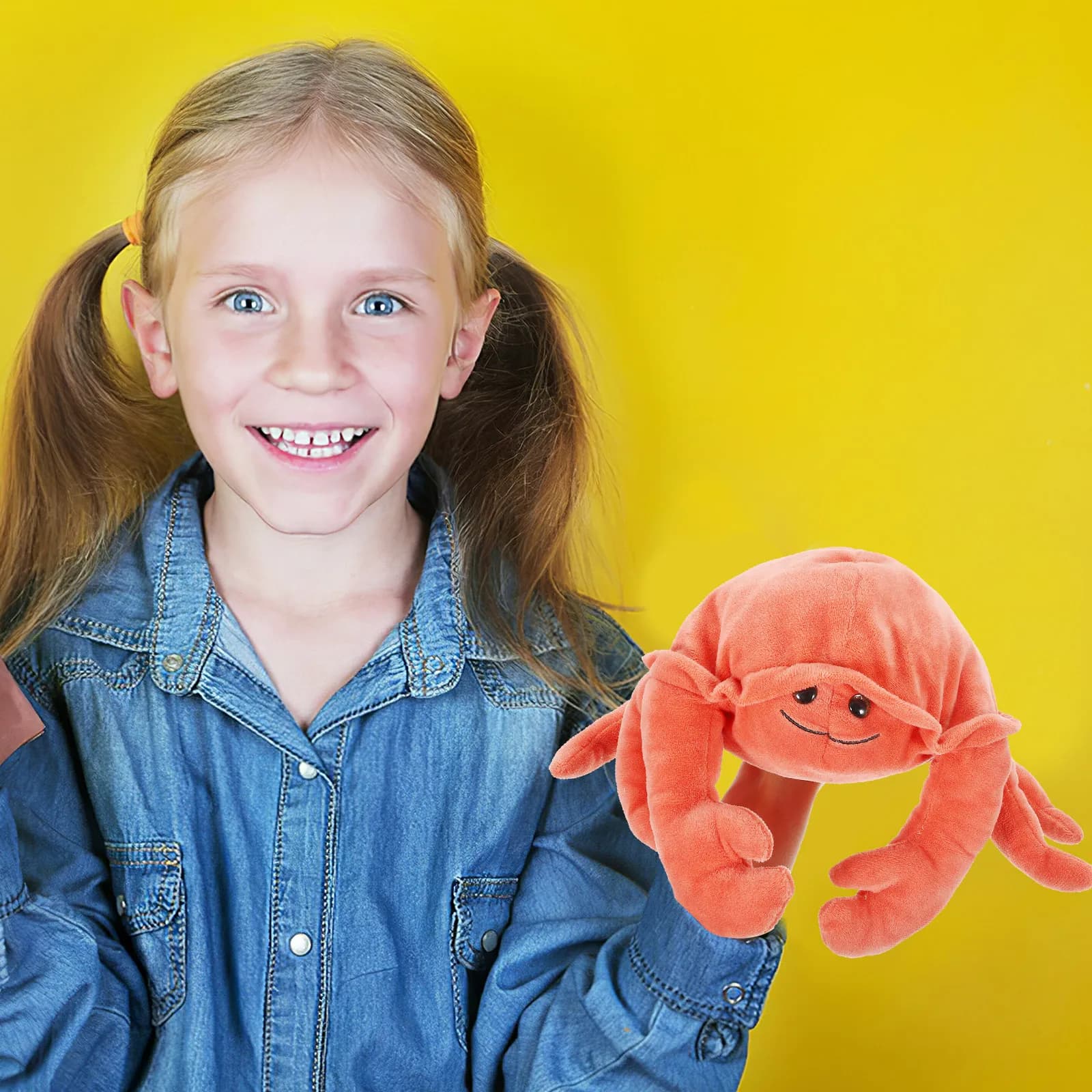 Burattino a Forma di Granchio, Divertente e Interattivo per Bambini, Educativo per Racconti a Buonanotte e Gioco Immaginativo