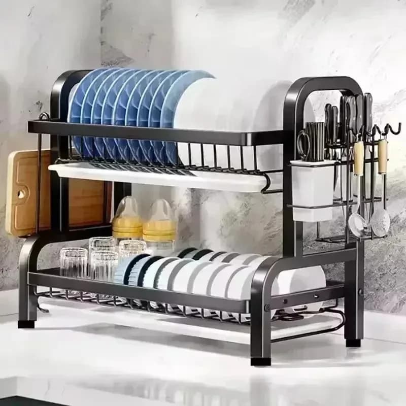 Kitchen shelf, layered dishes for lockers, dishes, shelves for classification and organization