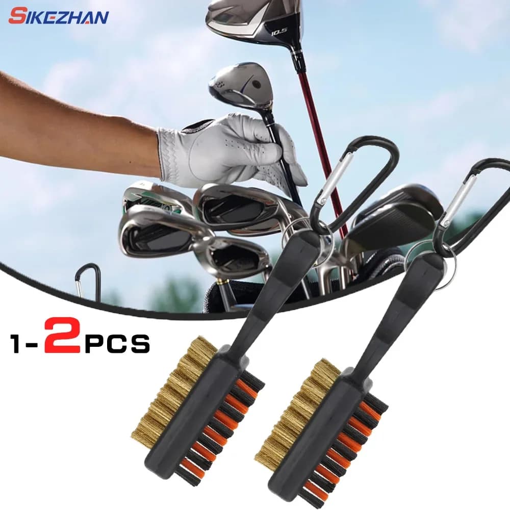 Pulitore per scanalature per spazzole per mazze da golf Strumenti bifacciali Accessori portatili in nylon leggero in metallo per scarpe con palline di ferro Nuovo regalo