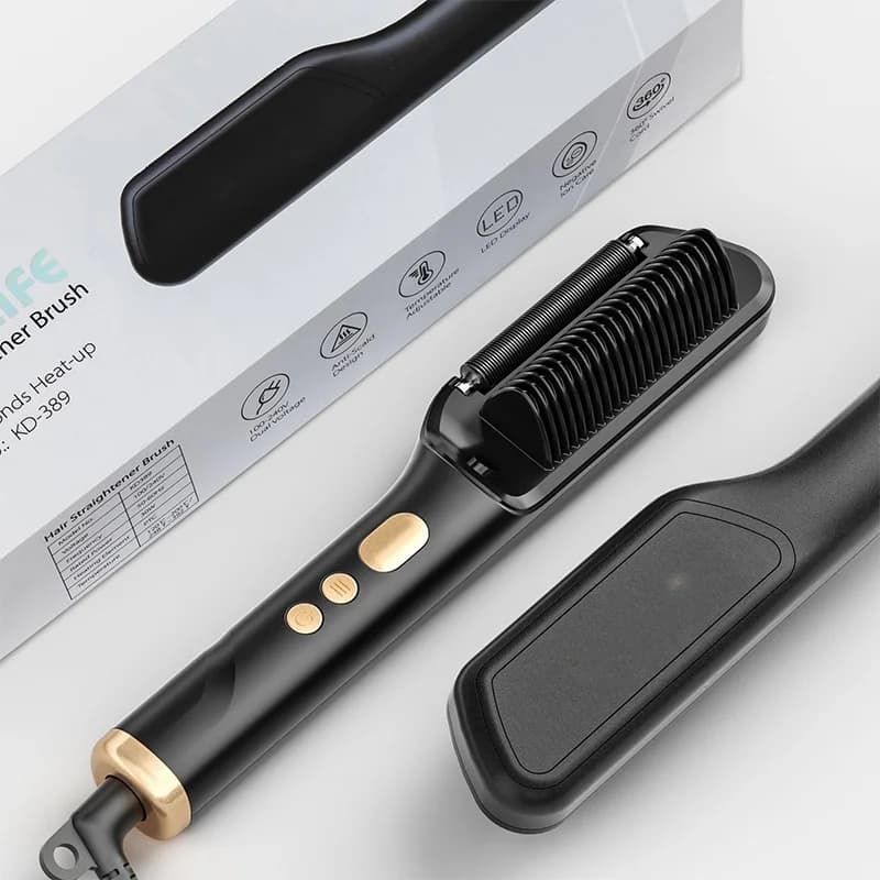 Professional dual-function hair straightener, high-quality heating hair straightener, comb-type electric hair straightener
