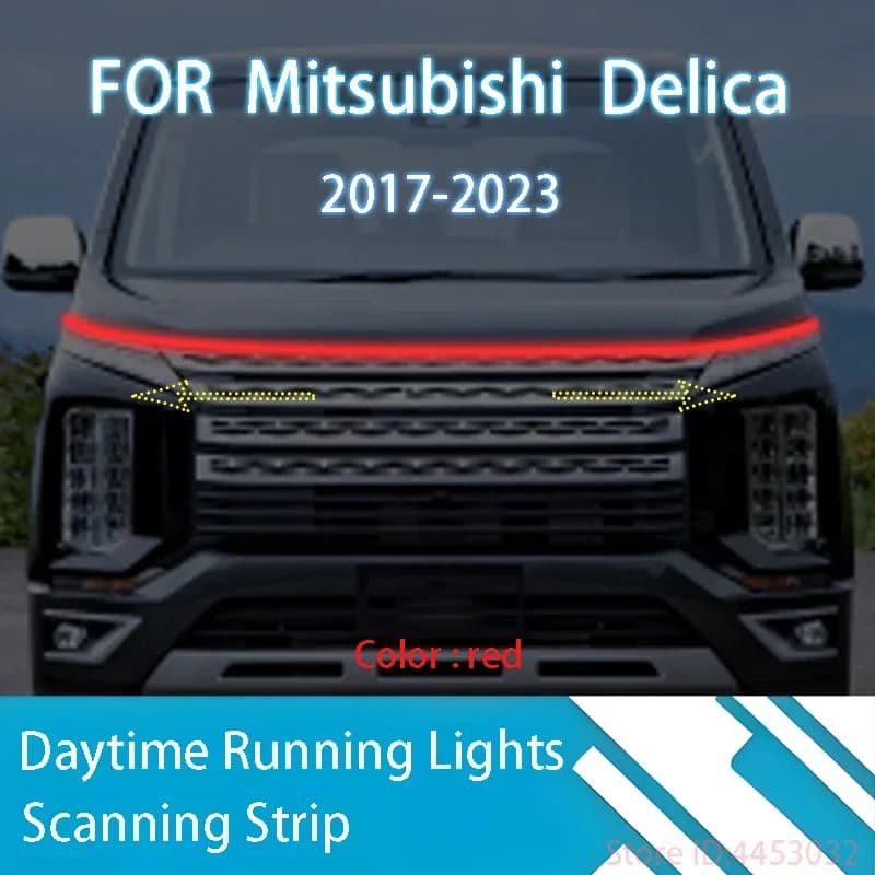 59 inches Daytime Running Lights FOR Mitsubishi Delica 2017-2023 DRL Car Fog Lamp Auto Daylights Headlights With Start Scan
