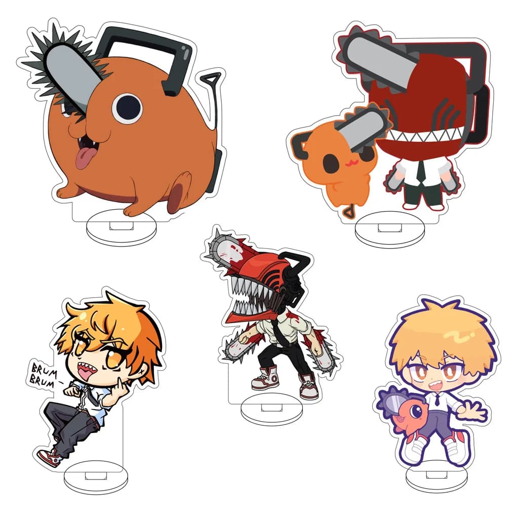 10CM Anime Chainsaw Man Pochita Hayakawa Aki Denji Makima Power Cos Acrylic Figure Stand Q version Cute Gifts Ornaments