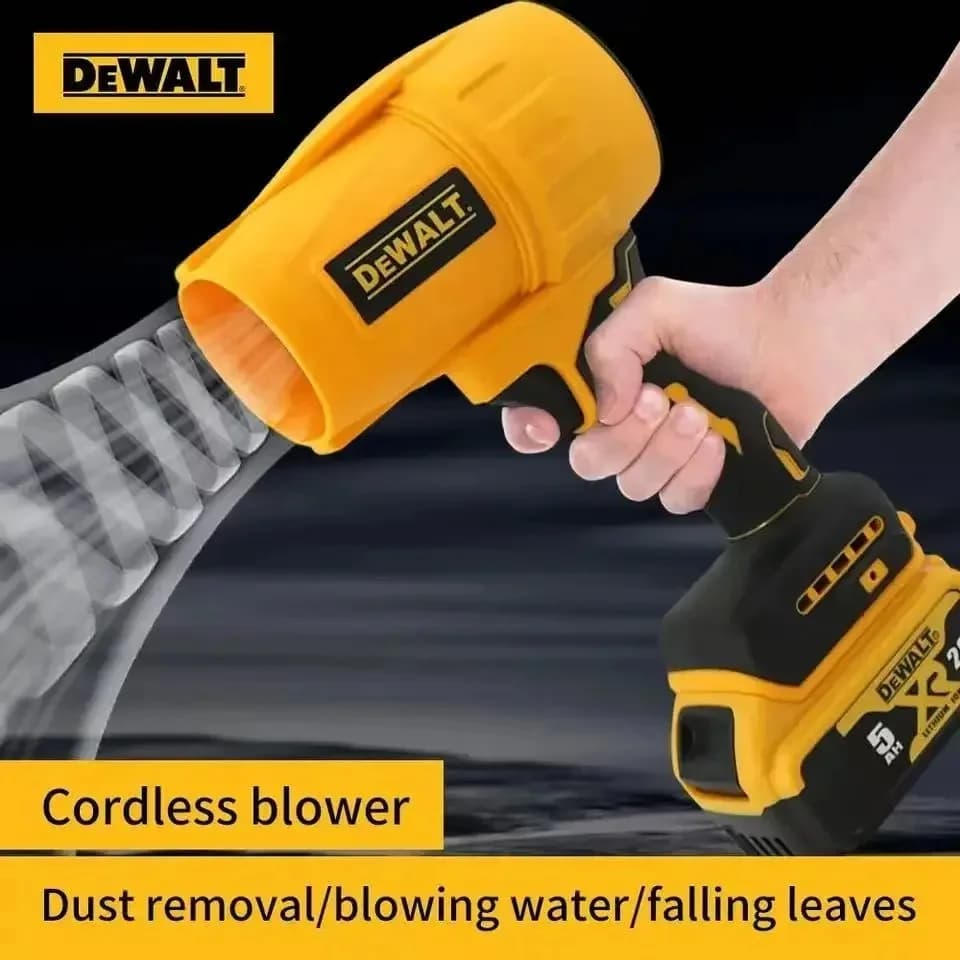 This wireless and brushless hair dryer features a turbo blower, a portable dust removal tool, a 800G thrust and a powerful charging.