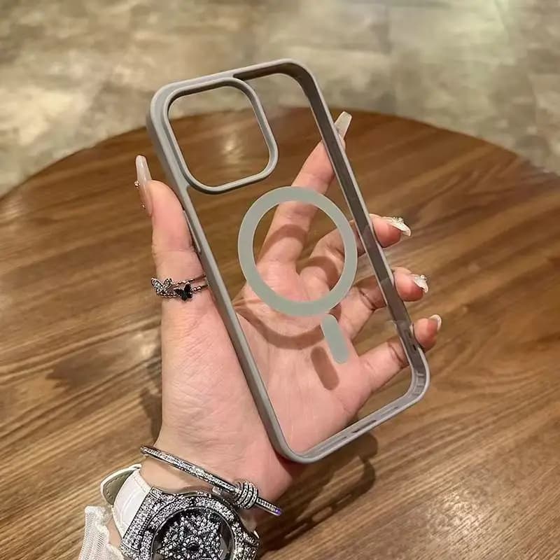Luxury Magnetic Wireless Charge for Magsafe Case for iPhone 17 Pro Max 16 15 13 12 11 14 Pro transparent shockproof bumper cover