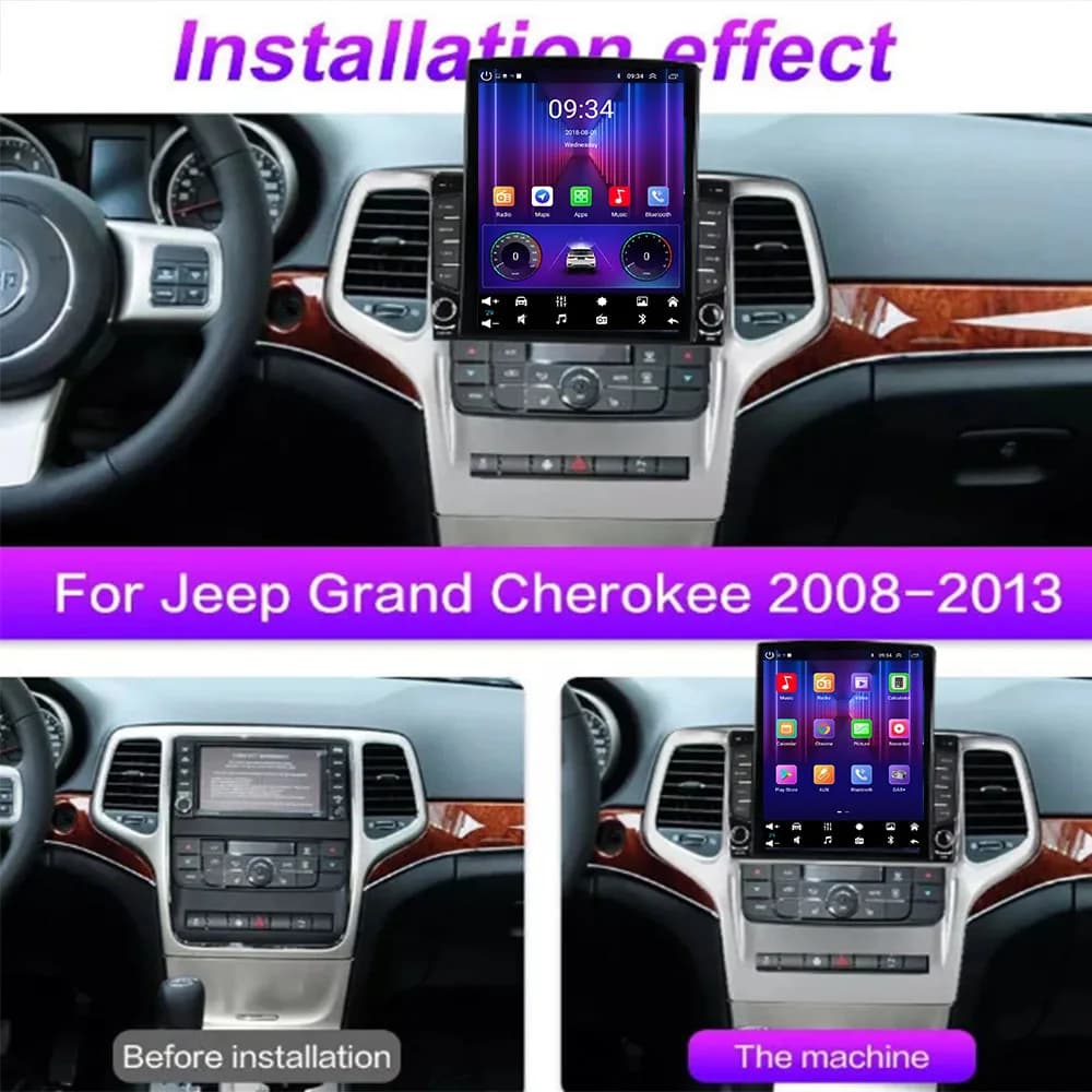 Android 14 Auto Raido Per Jeep Grand Cherokee 2008 2009 2010 2011 2012 2013 Multimedia Stereo Lettore di Navigazione GPS Autoradio DSP