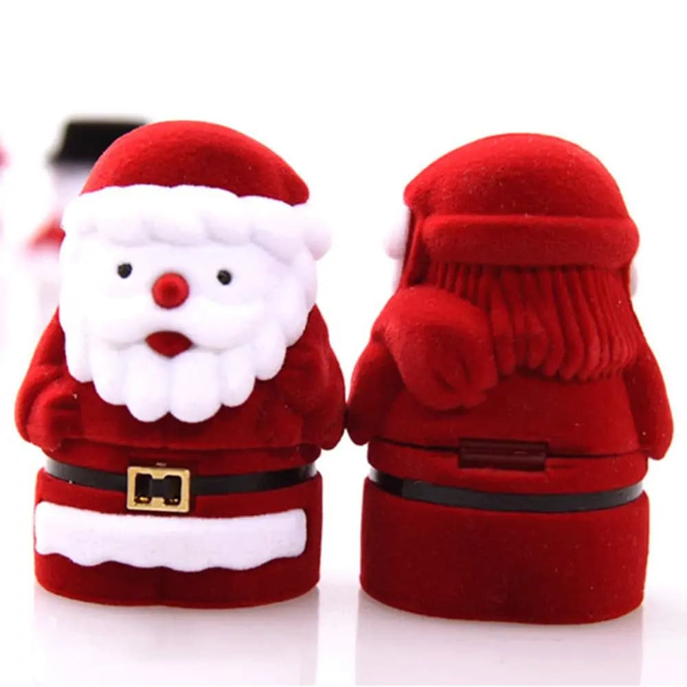 Classic Modern Gift Box Jewelry Case Organizer Storage Box Santa Santa Claus Jewelry Ring Box Velvet Box Case Ring Case