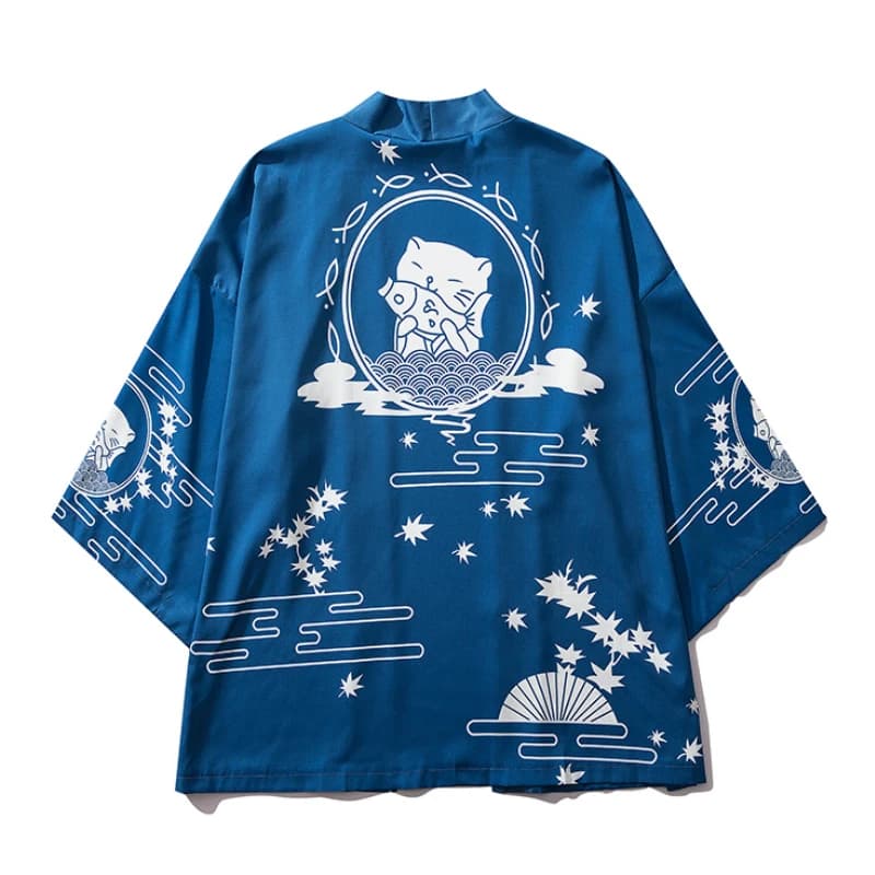 2020 Anime Cosplay Kimono New Design Japan Blue Kimono Yukata Haori Trained Women/ Men's Summer Casual Traditional Dresses Robe