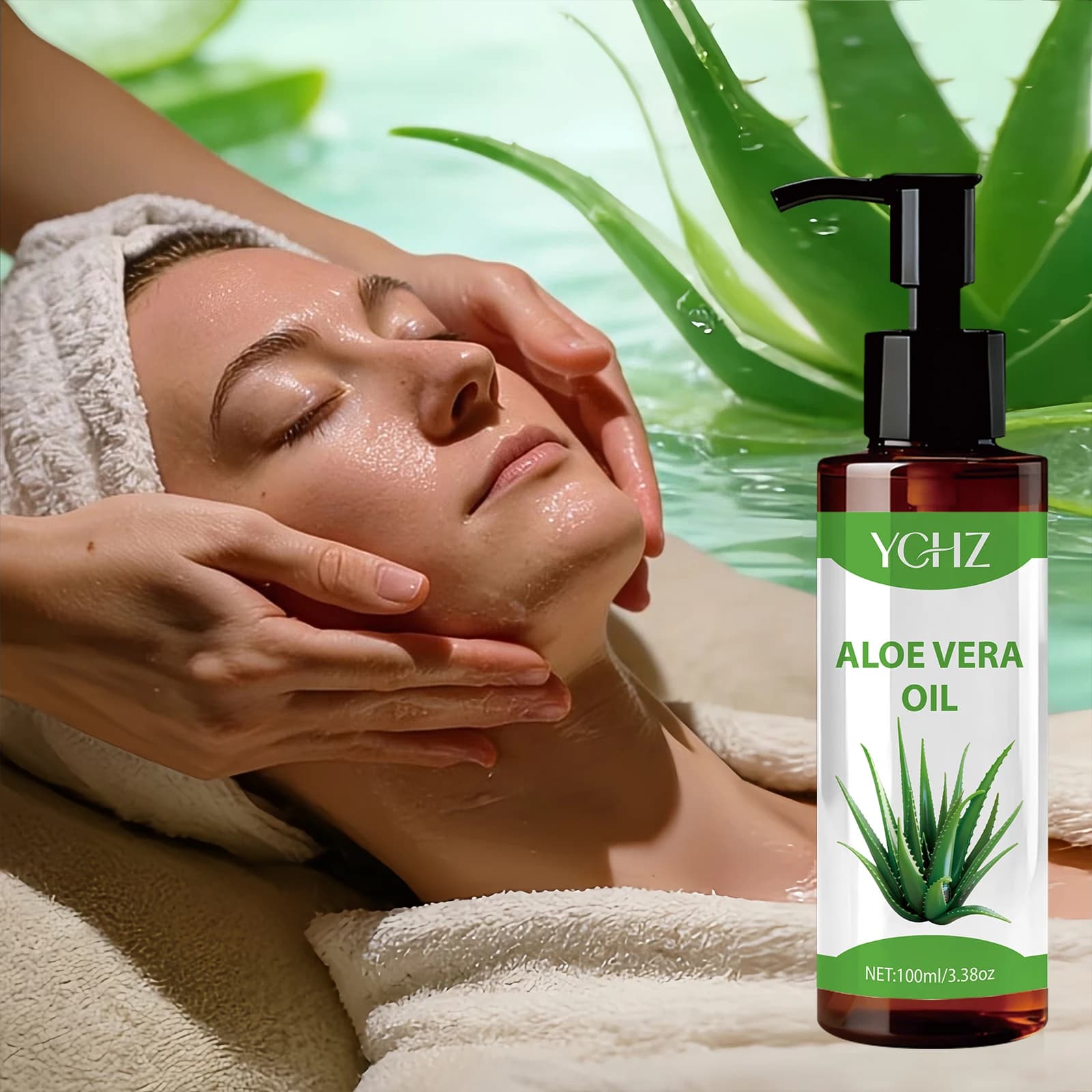 Olio di Aloe Vera 100% Naturale - Formula ad Assorbimento Rapido e Non Unta, Adatto per Viso, Corpo, Unghie, Capelli, Ciglia, Massaggi, Diffusori