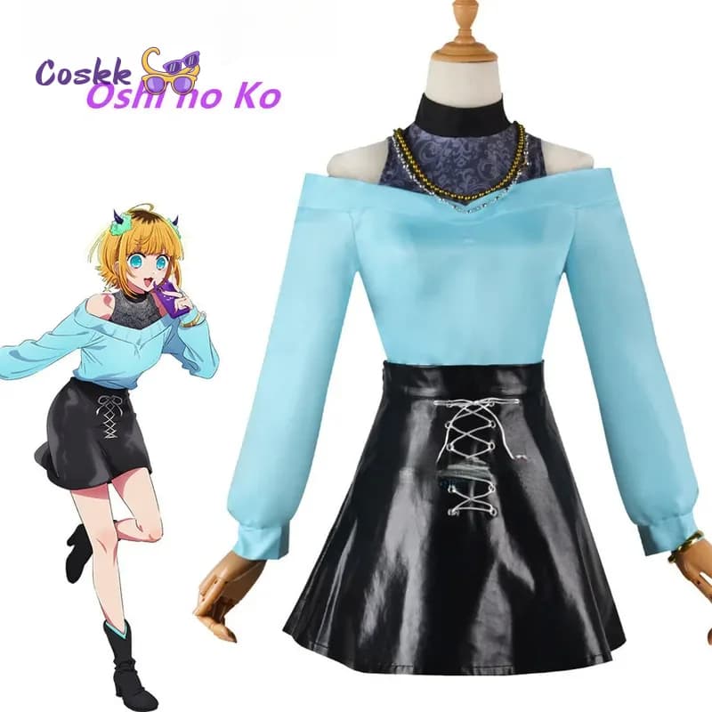 Anime Oshi no Ko MEM-cho Cosplay Costume Outfit Women Halloween Carnival Comic Role Play Uniform Dress
