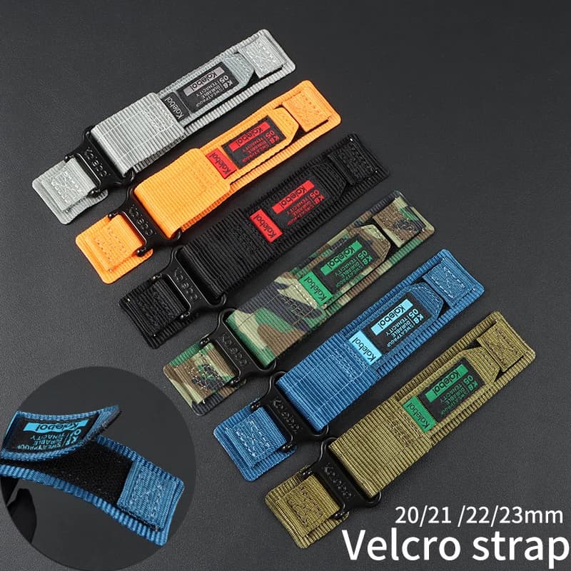 20 22mm Nylon Canvas Watch Strap with Velcro Fastener Replacement Band Fit Luminox Timex Citizen JY8078 Wrist Watch Accessories