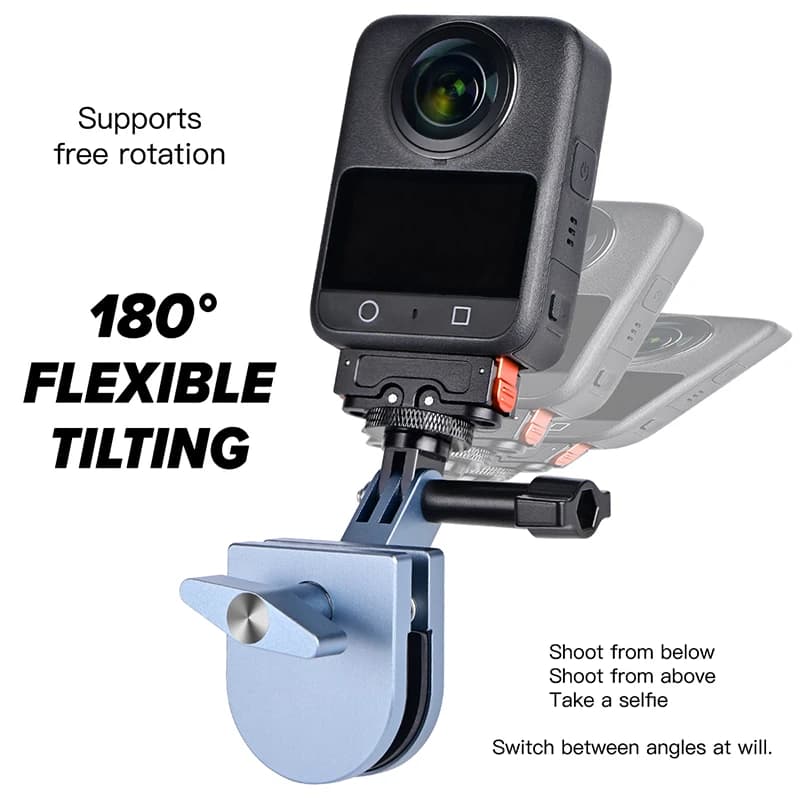 Morsetto di Montaggio per Parabrezza Moto in Alluminio per GoPro 13 12 Insta360 X5 X4 X3 Ace per DJI Osmo 360/Action 4 5 Accessori