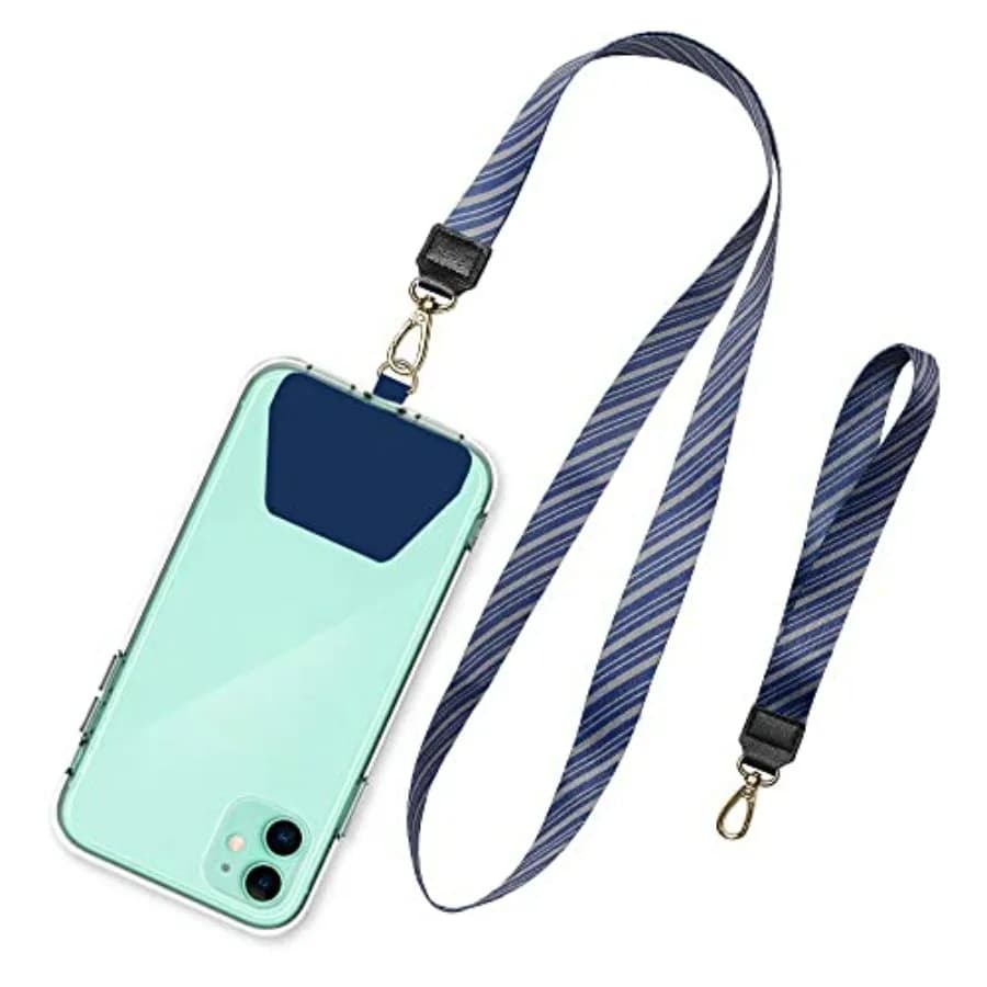 Cell Phone Lanyard, Universal Phone Neck Strap Wirst Lanyard Leash for Smartphone Safety Tether System - Blue