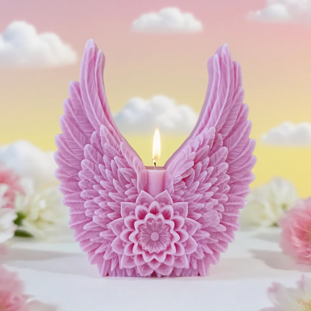 Stampo per candele fatto a mano con ali di fiori, aroma fai da te, gesso, ornamento in resina, stampi in silicone, forniture per candele in cera di soia