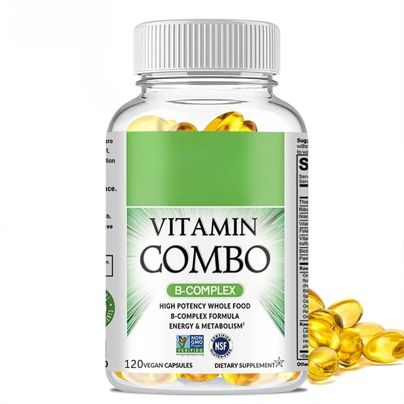 Supplements in vitamin B capsules - Support the health of the nervous and immune system, promote energy production, non-GMO, gluten-free