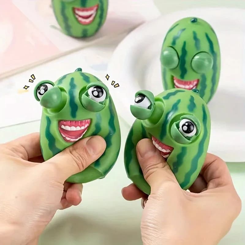 Divertenti Giocattoli Antistress a Forma di Anguria con Occhi a Scomparsa, Palline Antistress, Giocattoli da Spremere per Scherzi, Regali di Compleanno per Bambini