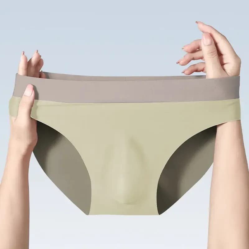 Intimo da uomo in seta ghiacciata con stampa 3D, slip triangolari, pantaloncini estivi sottili, pantaloncini sportivi da uomo