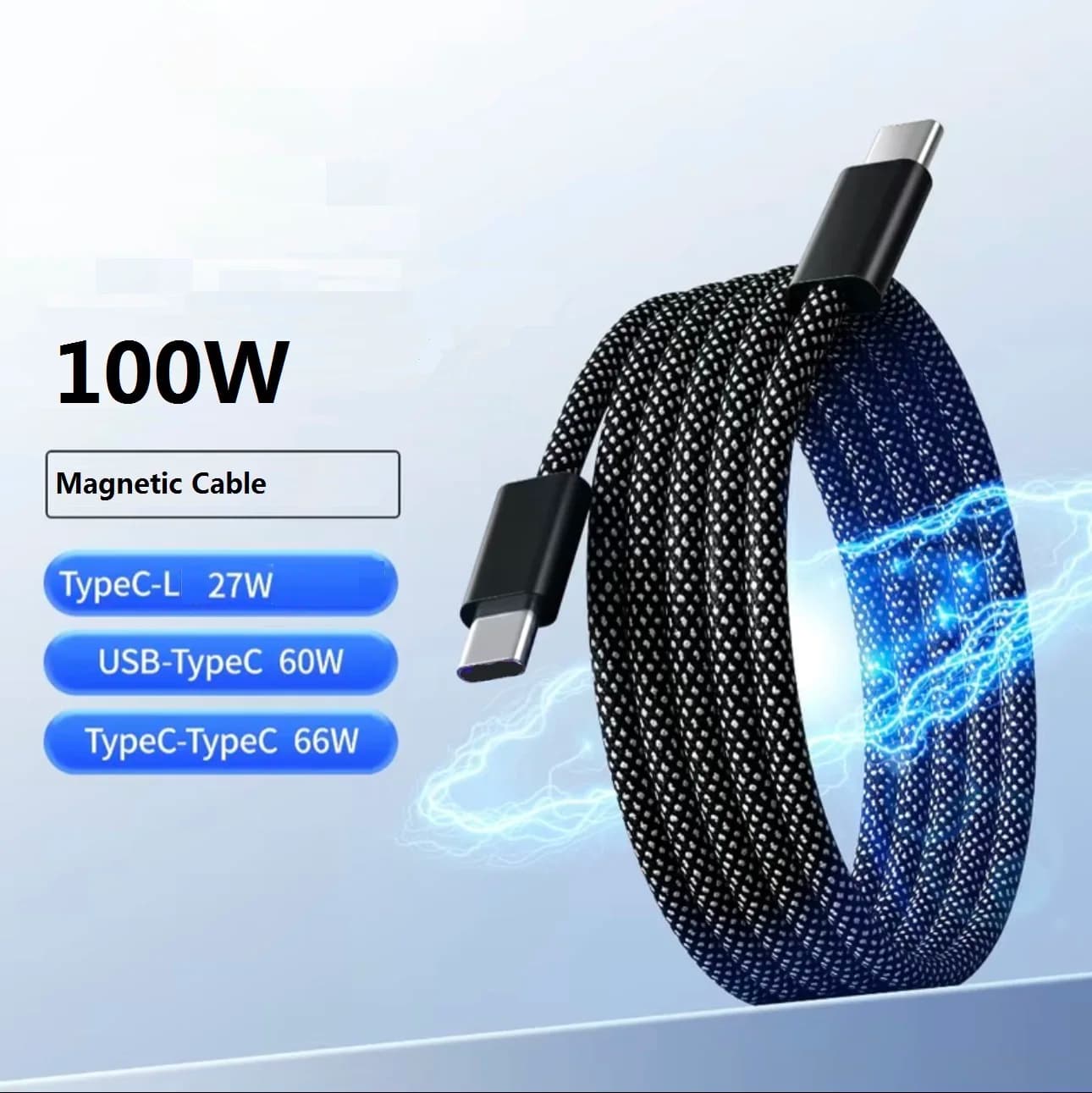 Cavo di ricarica rapido magnetico da USB C A tipo C da 100W per iPhone 15 cavo di ricarica dati da USB A A tipo C Xiaomi per MacBook Samsung LG