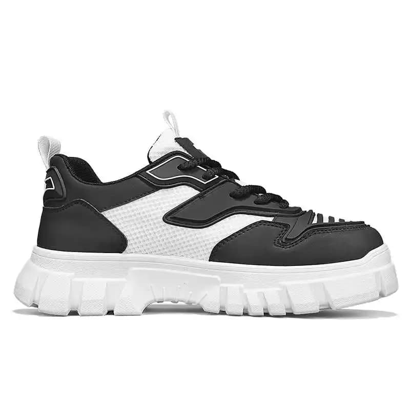Scarponi da Trekking in Pelle PU con Punta Arrotondata per Uomo, Scarpe da Escursionismo, Sneakers Sportive di Marca, Autentiche e di Lusso