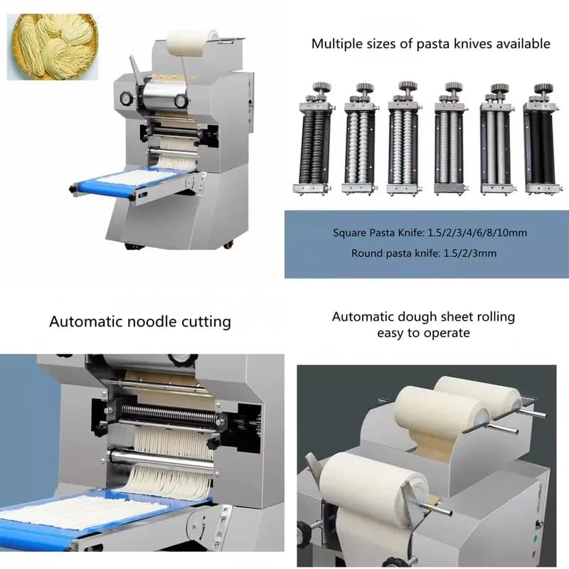 YWM Certificate Multi-function 3 in 1 Pasta Manufacturing Machines With Dough Sheeter/ Stainless Steel Fresh Noodle Making