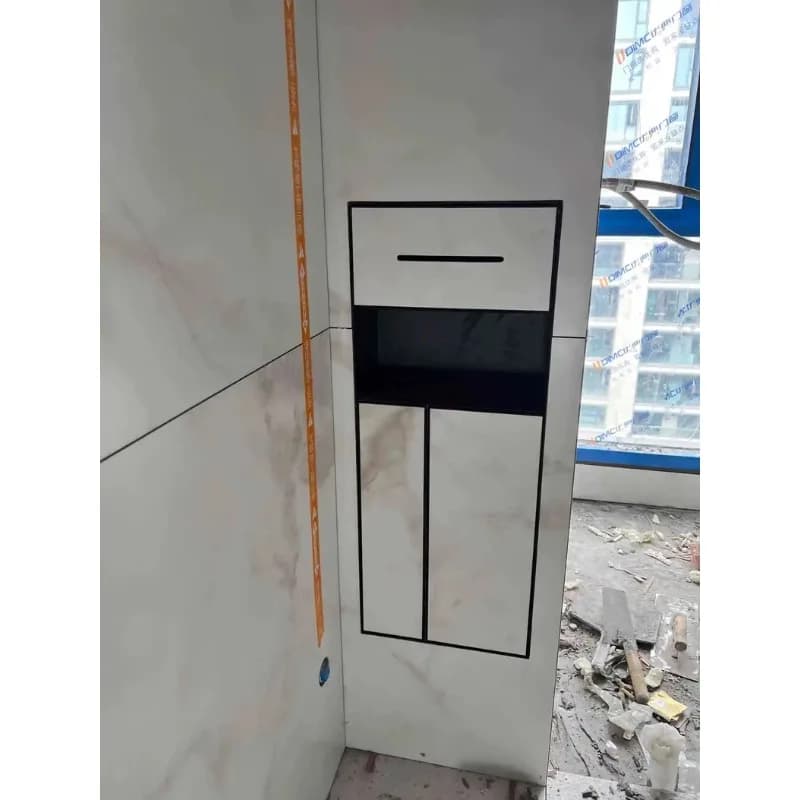 Pattumiera in acciaio inox a scomparsa per WC Scatola per fazzoletti di nicchia da incasso accanto alla toilette del bagno
