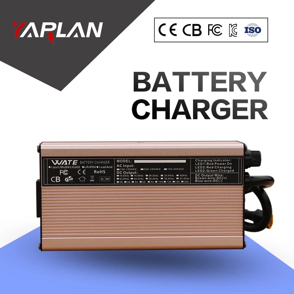 Caricabatterie 24V 20A Uscita batteria al piombo 24V 27,6V ricarica rapida con ventola, completamente carica e arresto automatico